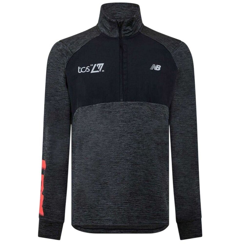 New Balance Mens Mock Neck Slim Athletic Top / Black